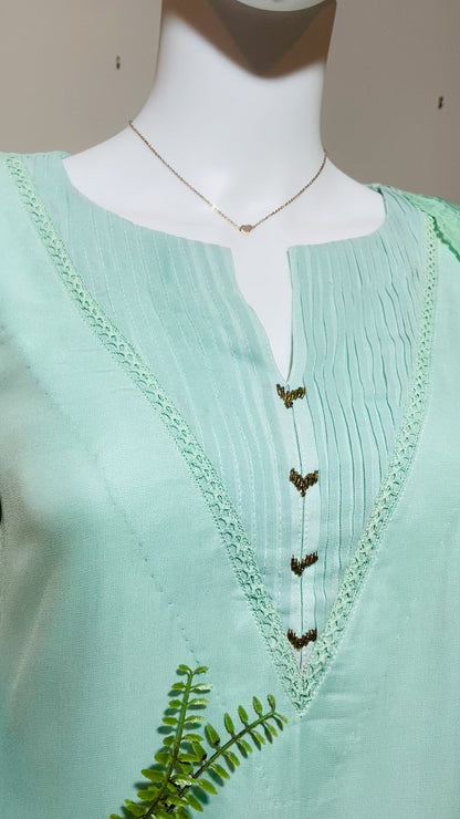 Serene Grace – Sea Green Georgette Ensemble